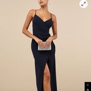 Lulu’s Ruched Surplice Maxi Dress